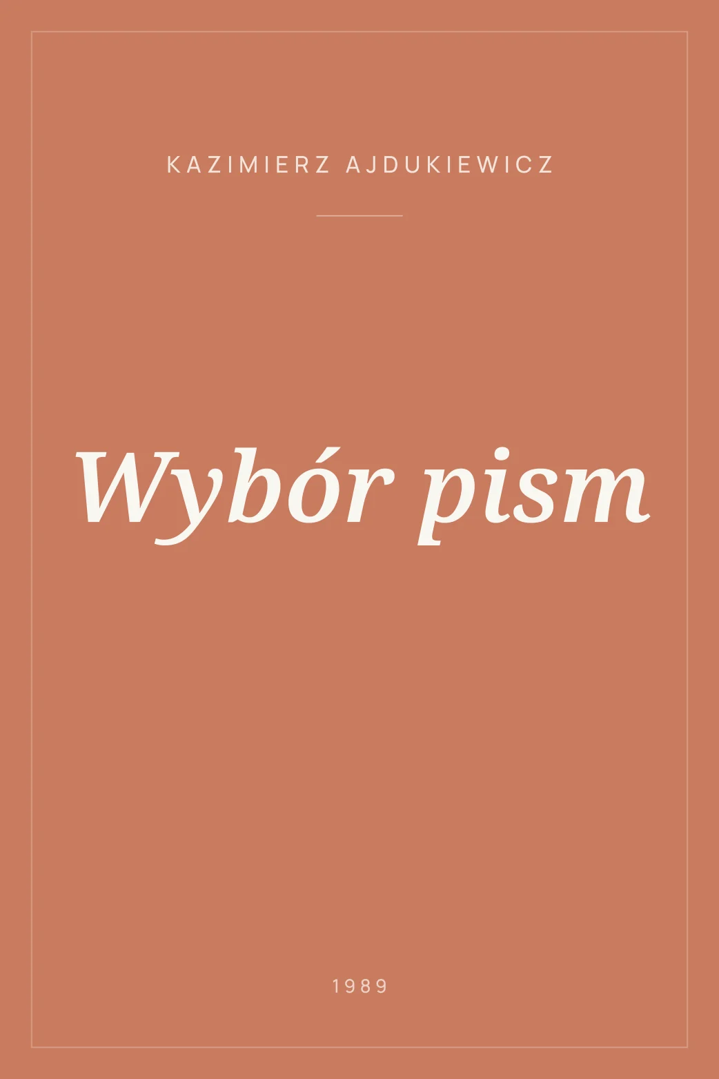 Portada de Wybór pism