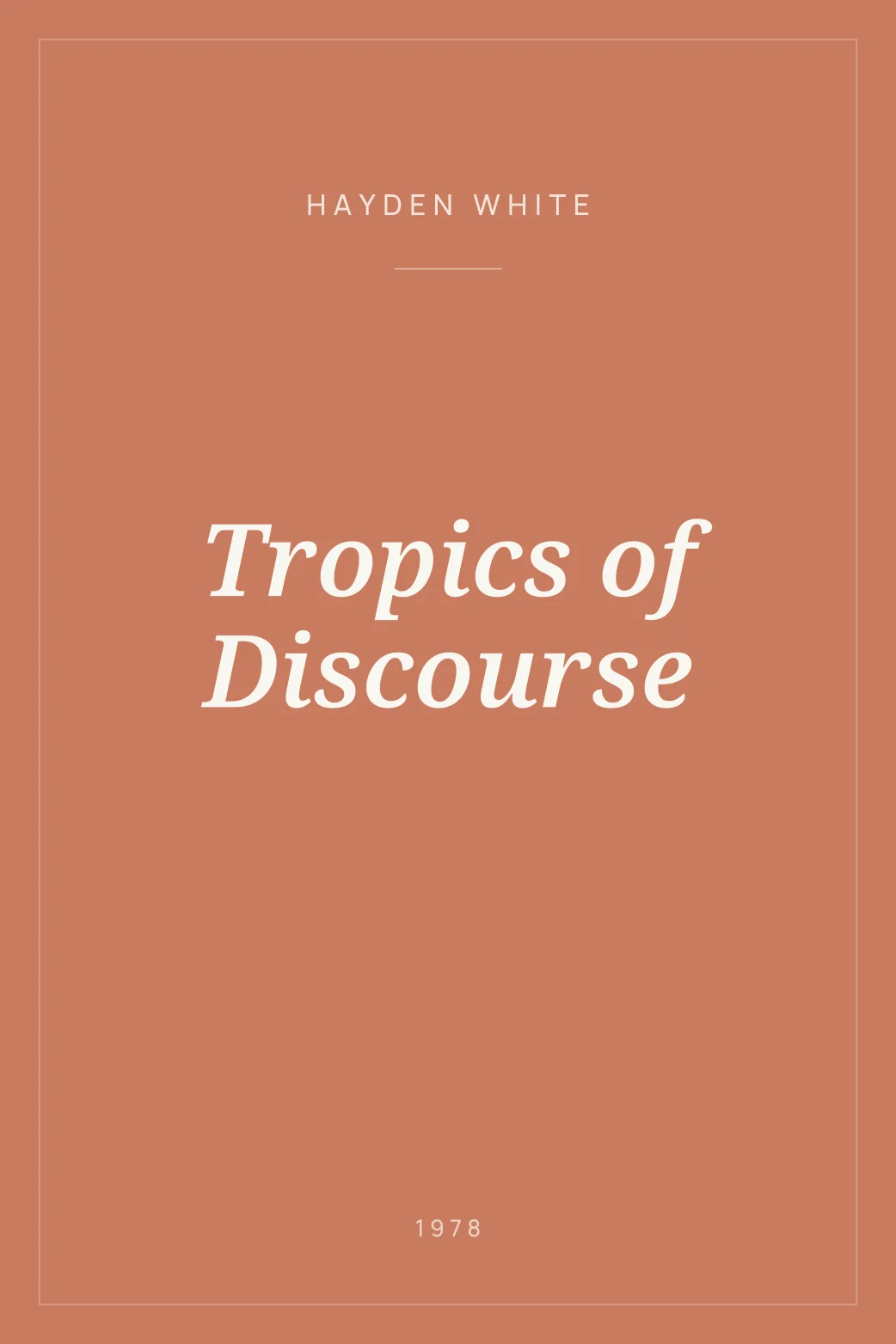 Portada de Tropics of Discourse
