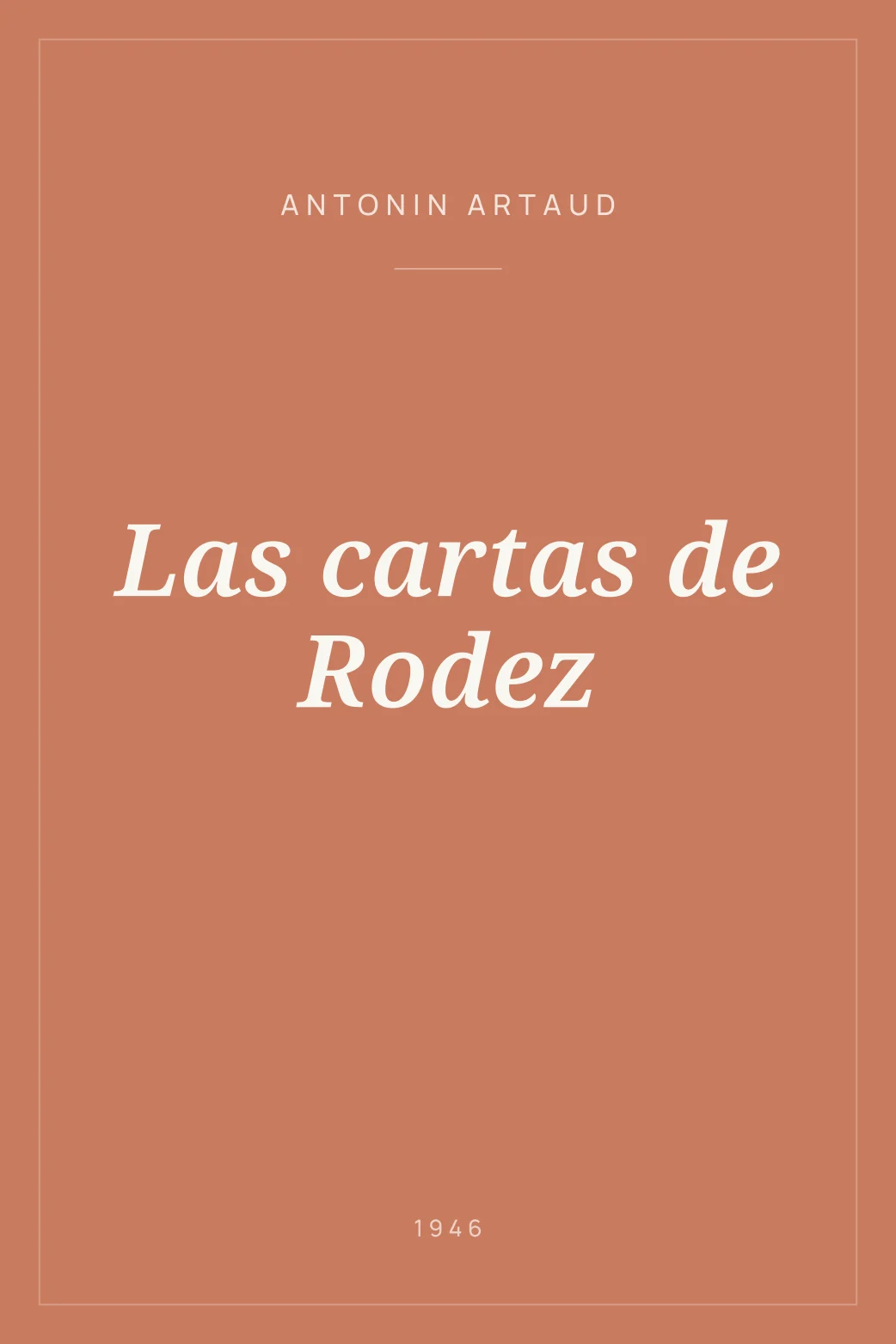 Portada de Las cartas de Rodez