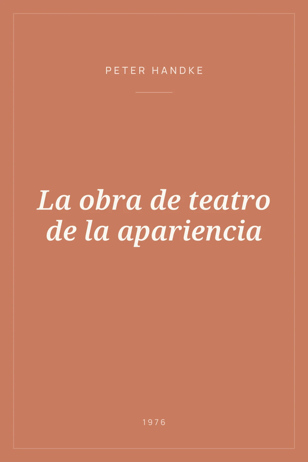 Portada de La obra de teatro de la apariencia