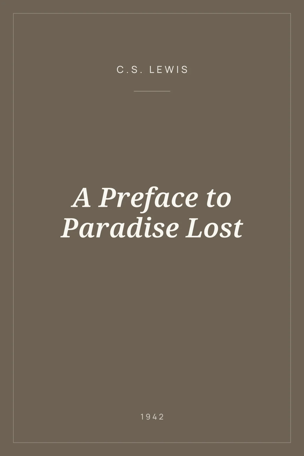 Portada de A Preface to Paradise Lost