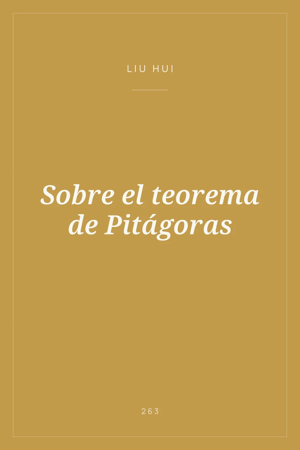 Portada de Sobre el teorema de Pitágoras