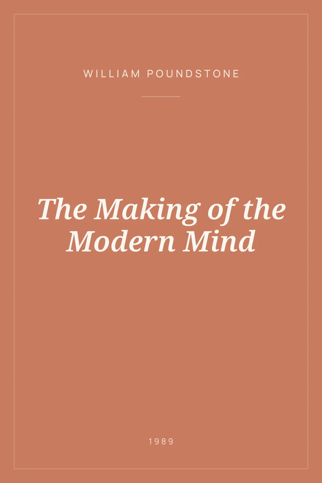 Portada de The Making of the Modern Mind