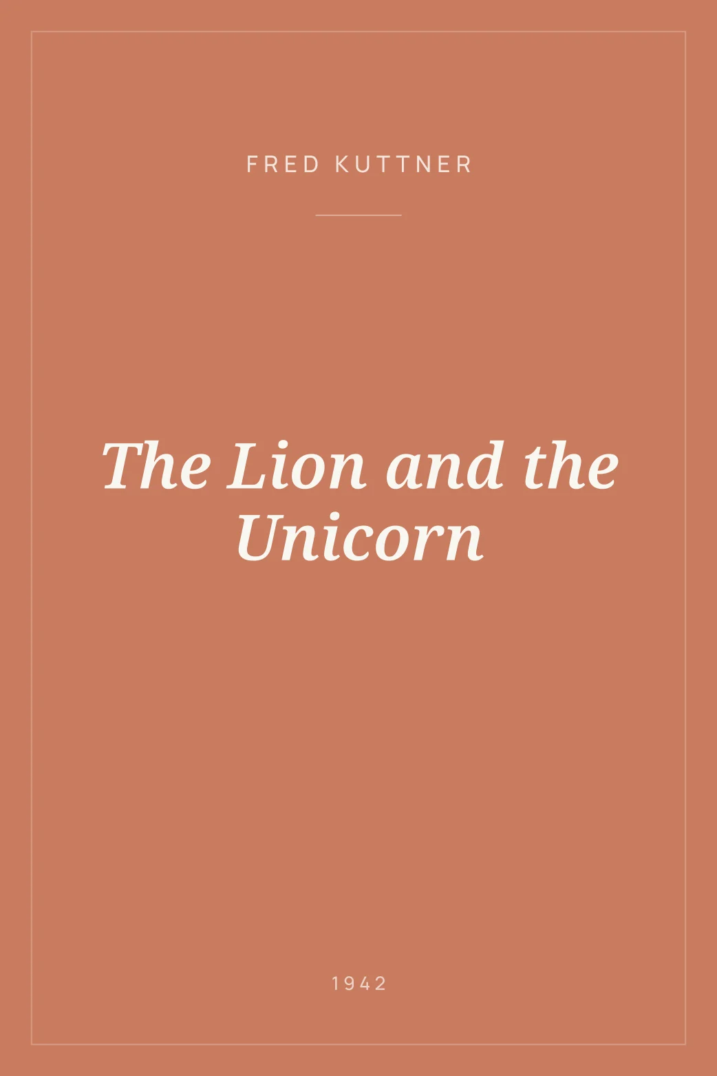 Portada de The Lion and the Unicorn