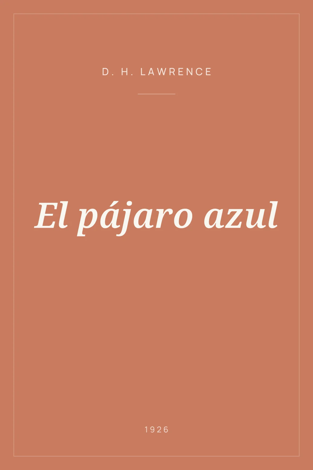 Portada de El pájaro azul
