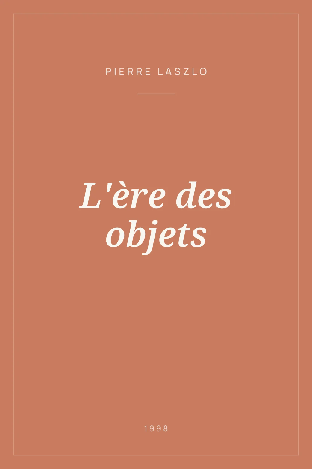 Portada de L'ère des objets