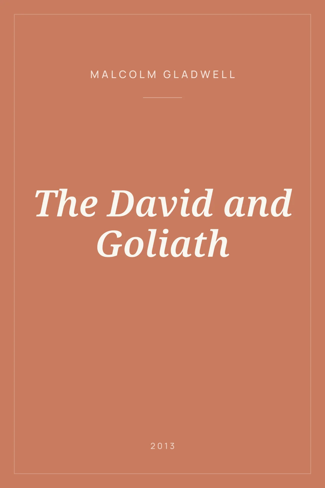 Portada de The David and Goliath