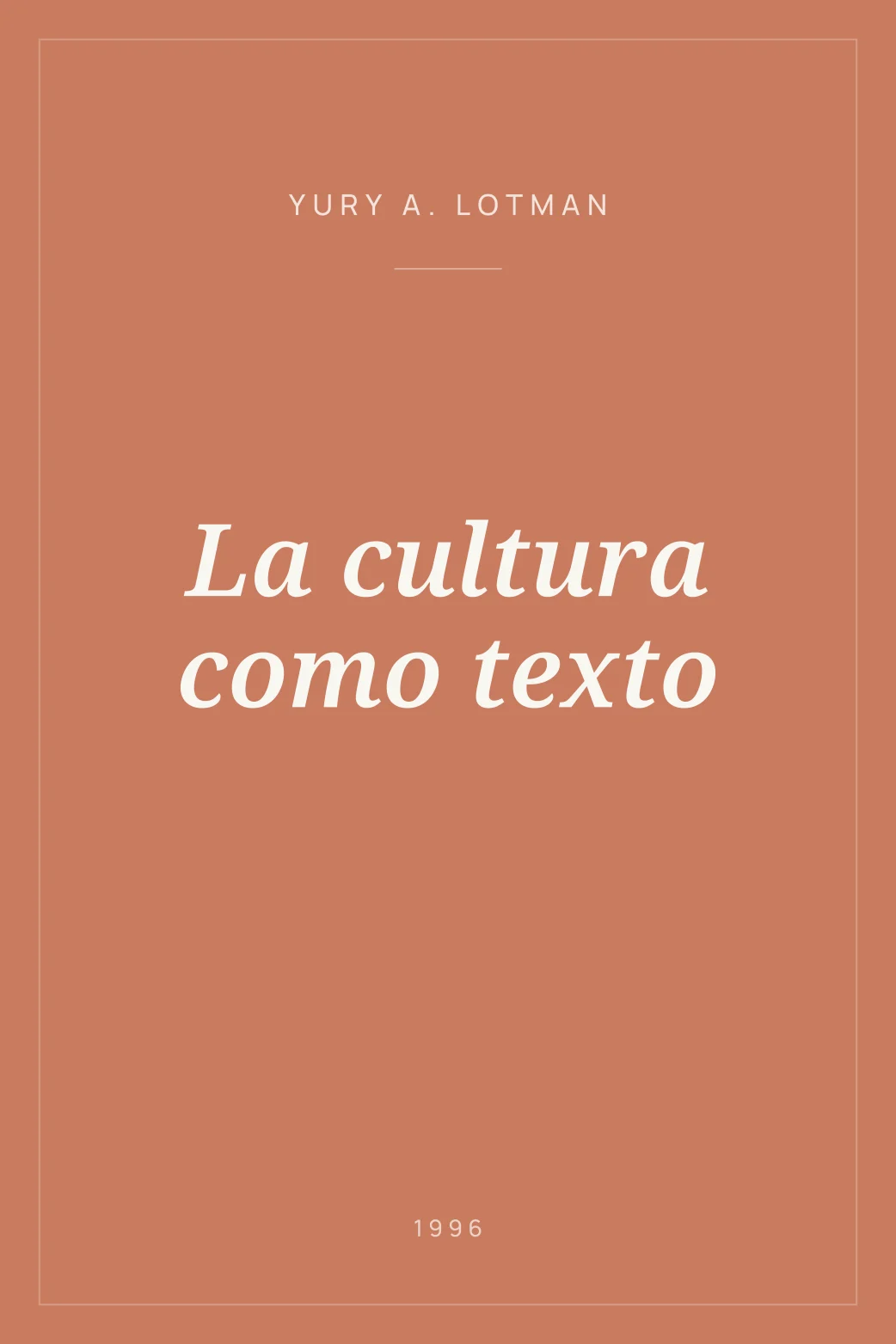 Portada de La cultura como texto