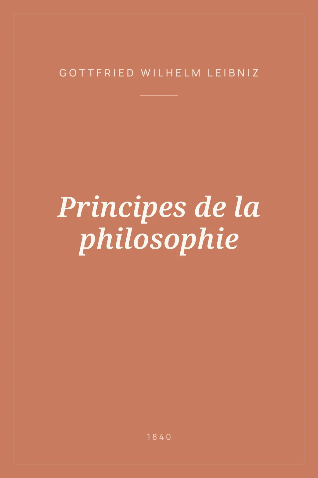 Portada de Principes de la philosophie