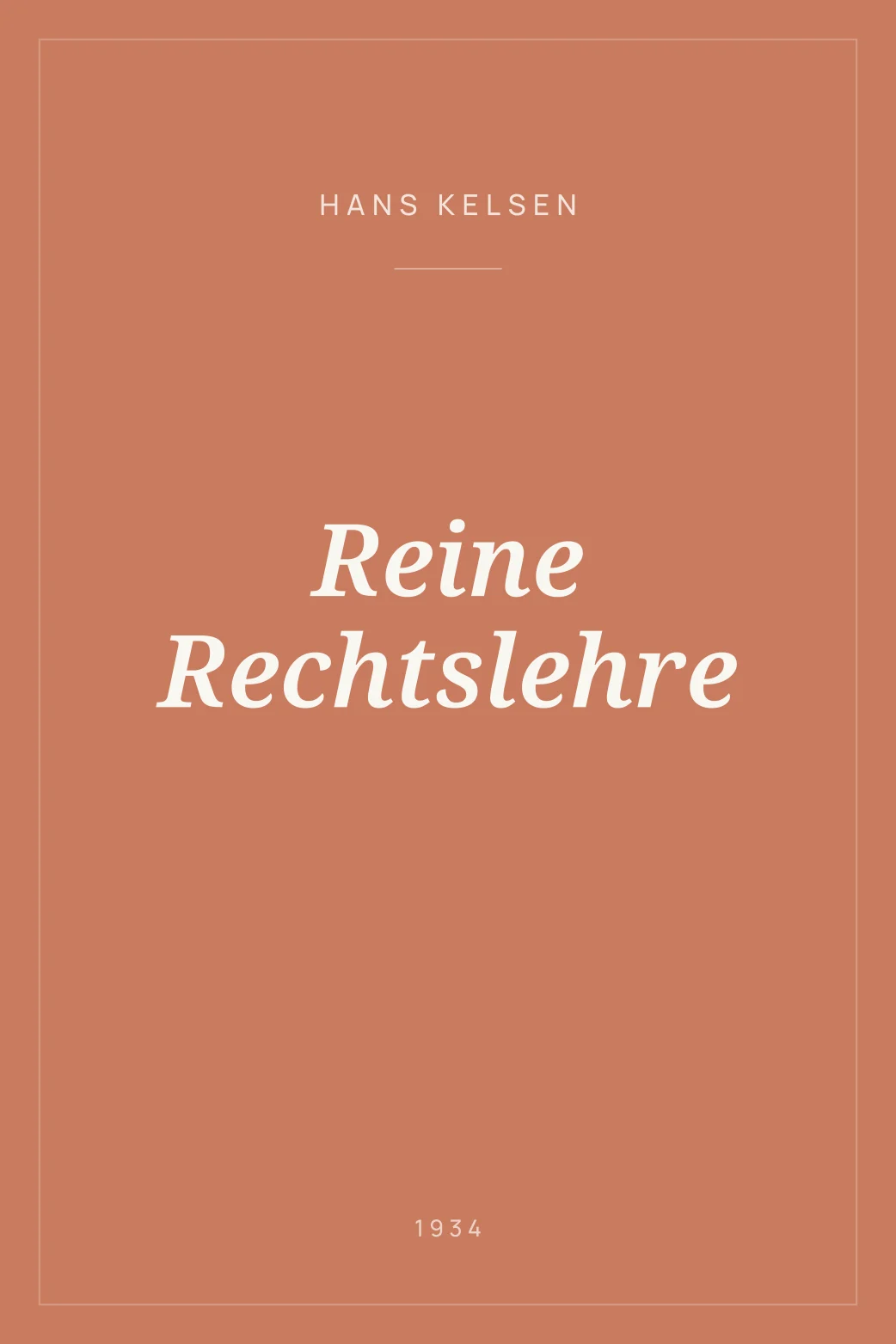 Portada de Reine Rechtslehre