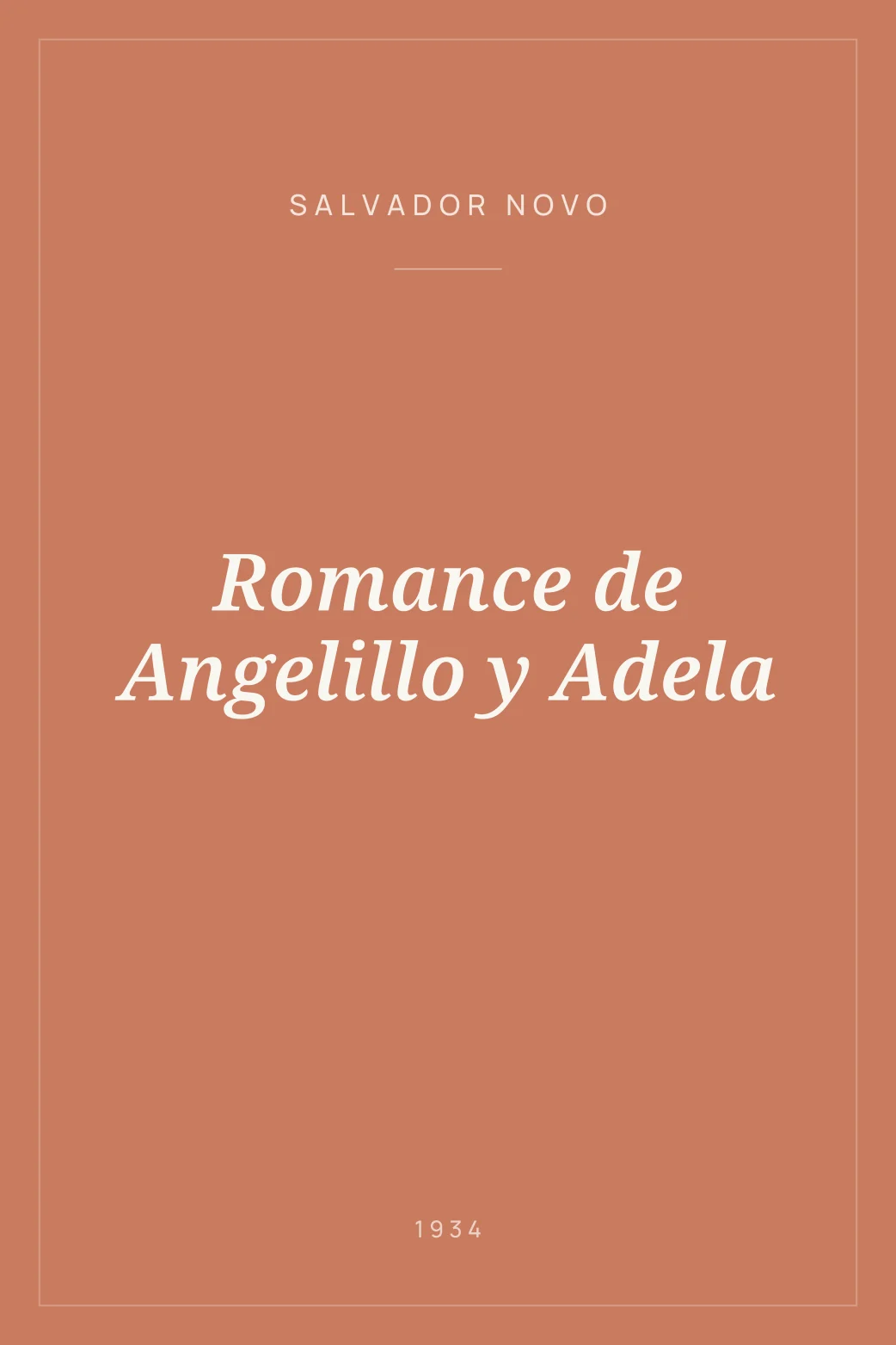 Portada de Romance de Angelillo y Adela