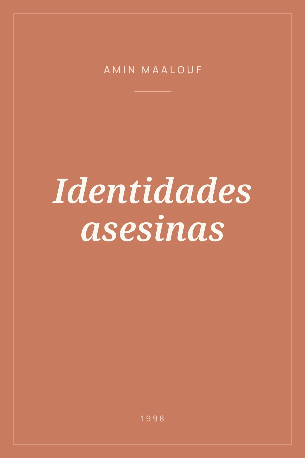Portada de Identidades asesinas
