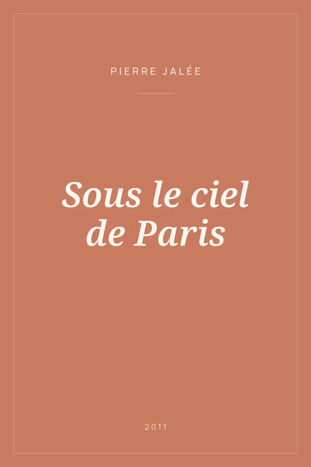 Portada de Sous le ciel de Paris