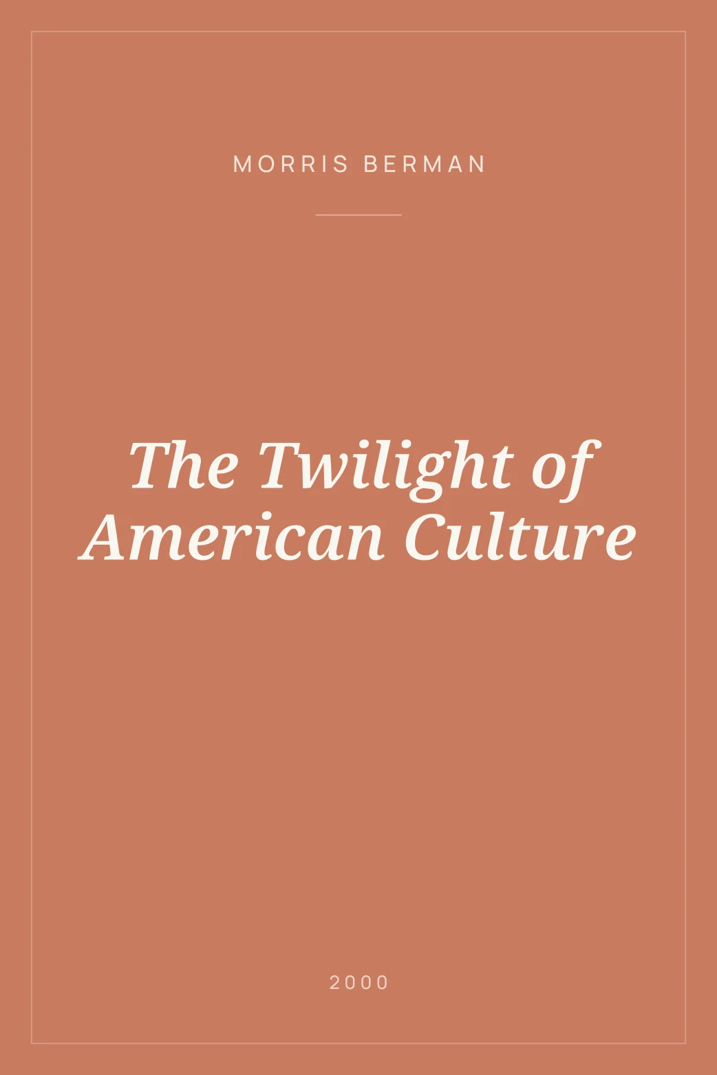 Portada de The Twilight of American Culture