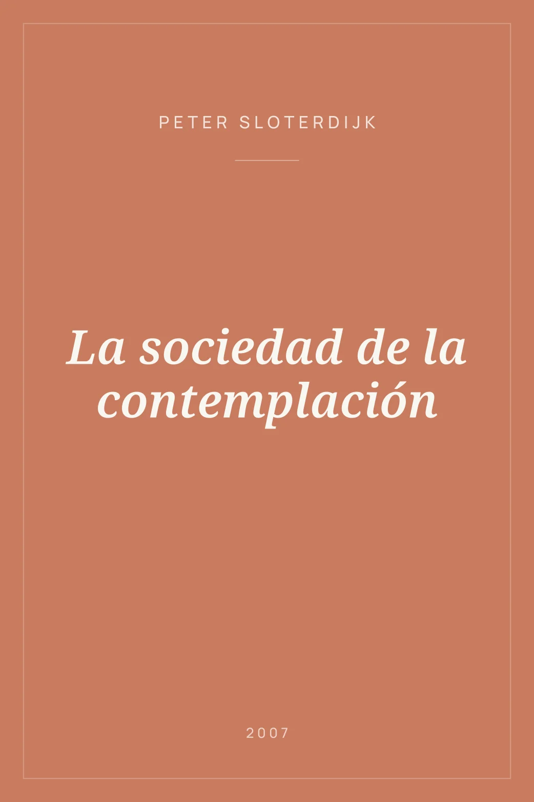 Portada de La sociedad de la contemplación