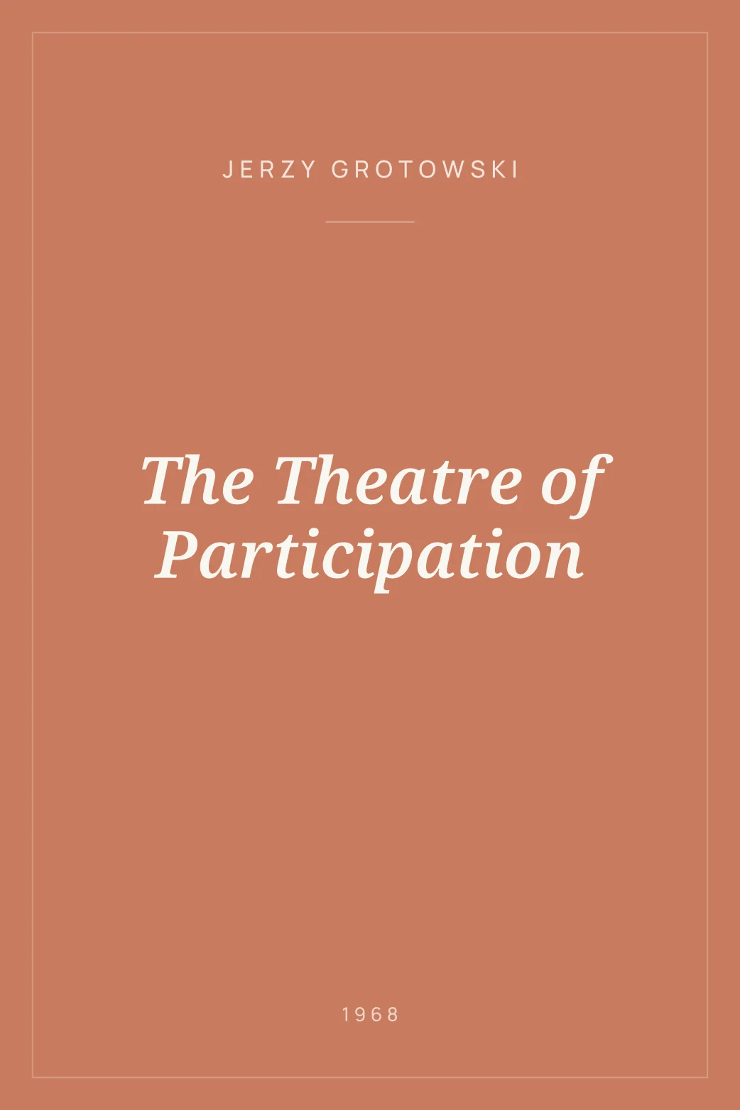 Portada de The Theatre of Participation