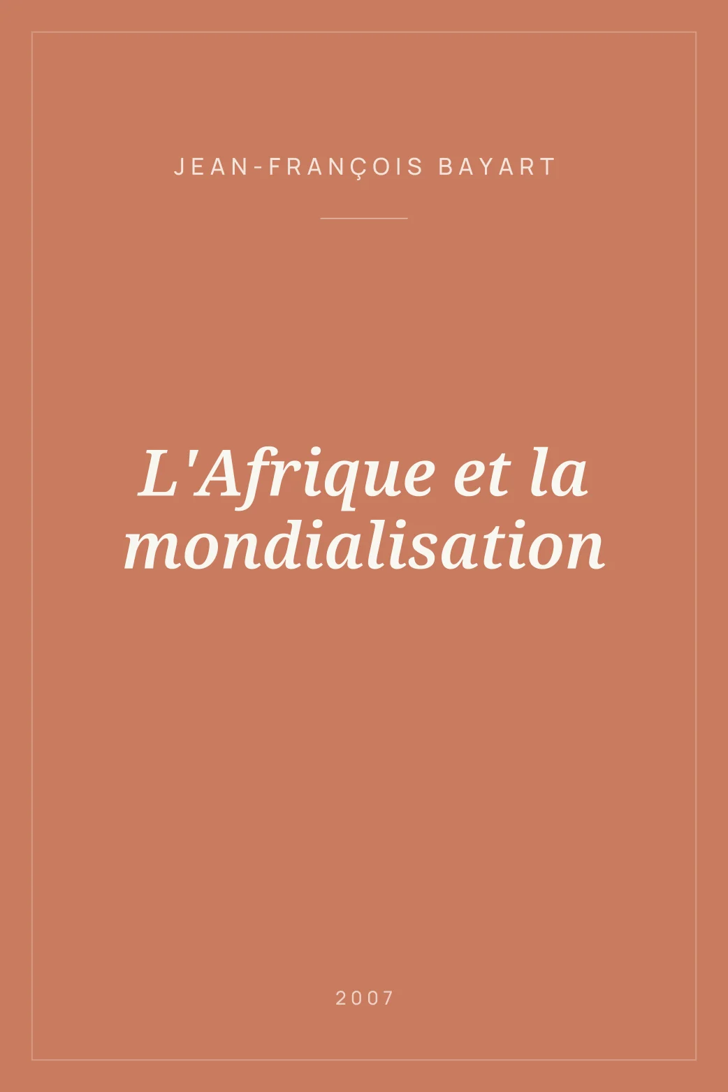 Portada de L'Afrique et la mondialisation