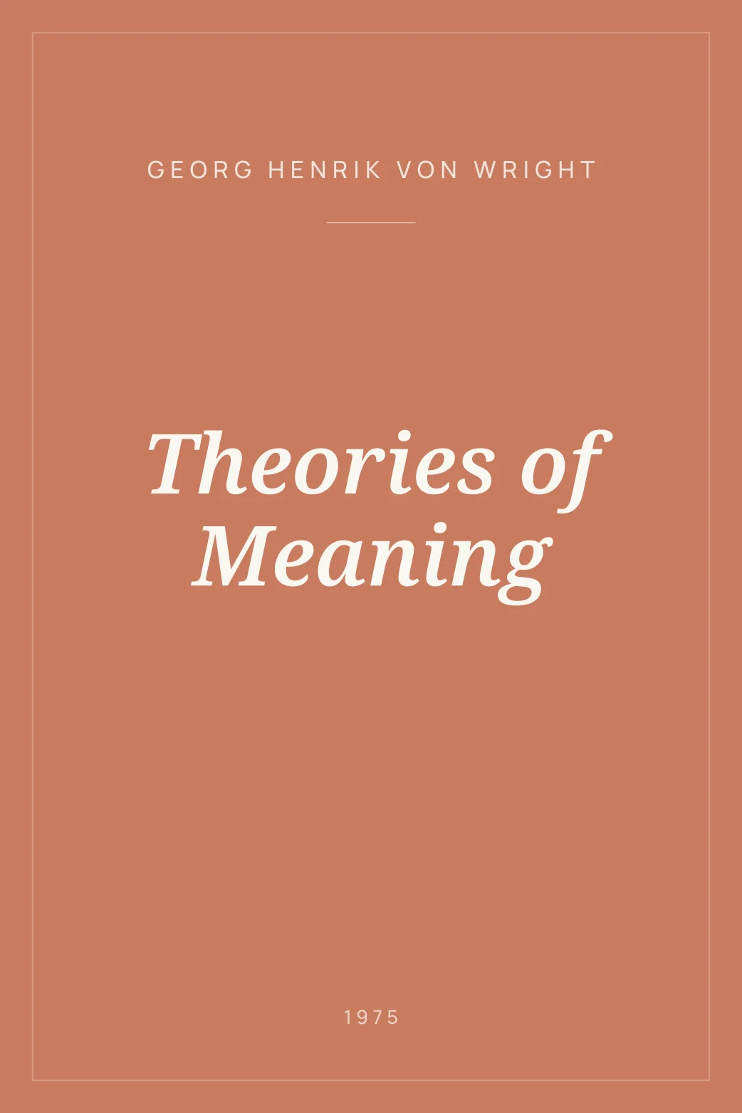 Portada de Theories of Meaning