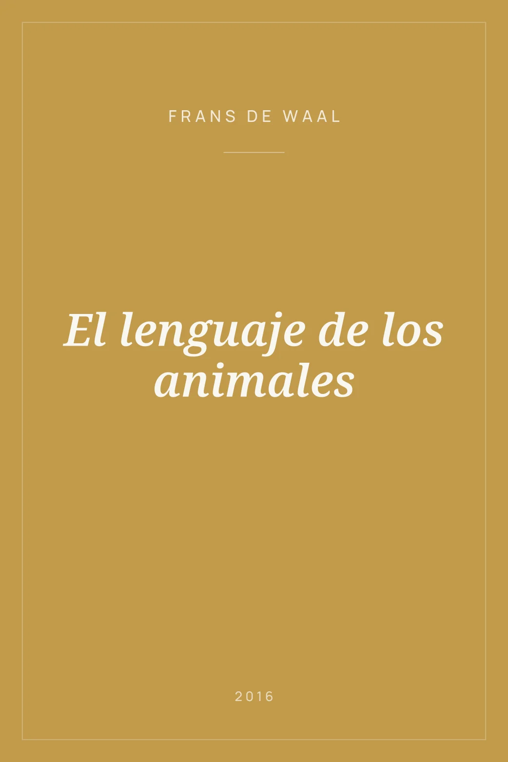 Portada de El lenguaje de los animales