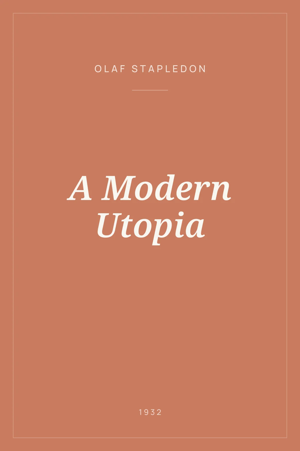 Portada de A Modern Utopia