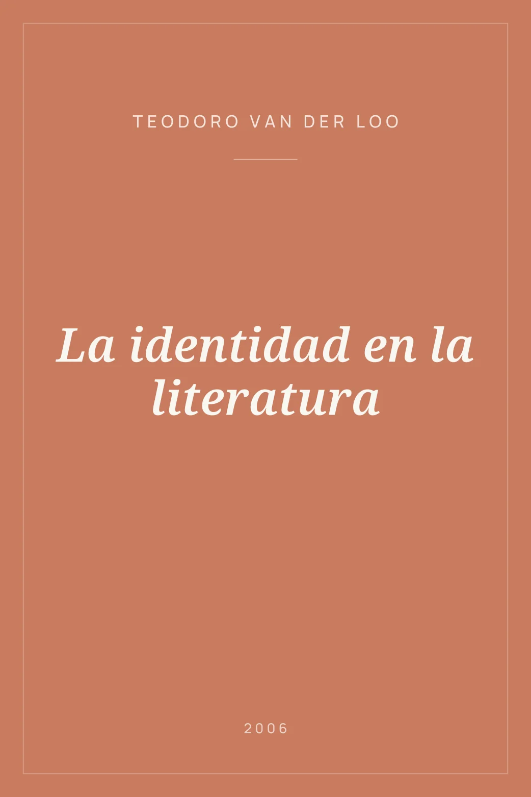 Portada de La identidad en la literatura