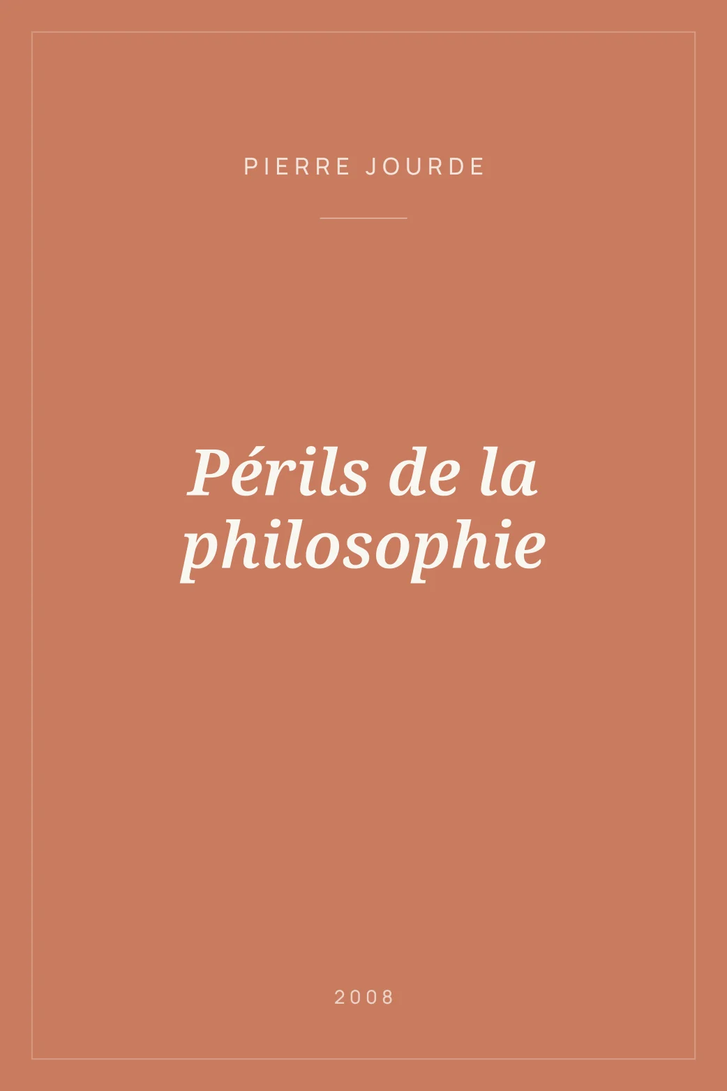 Portada de Périls de la philosophie