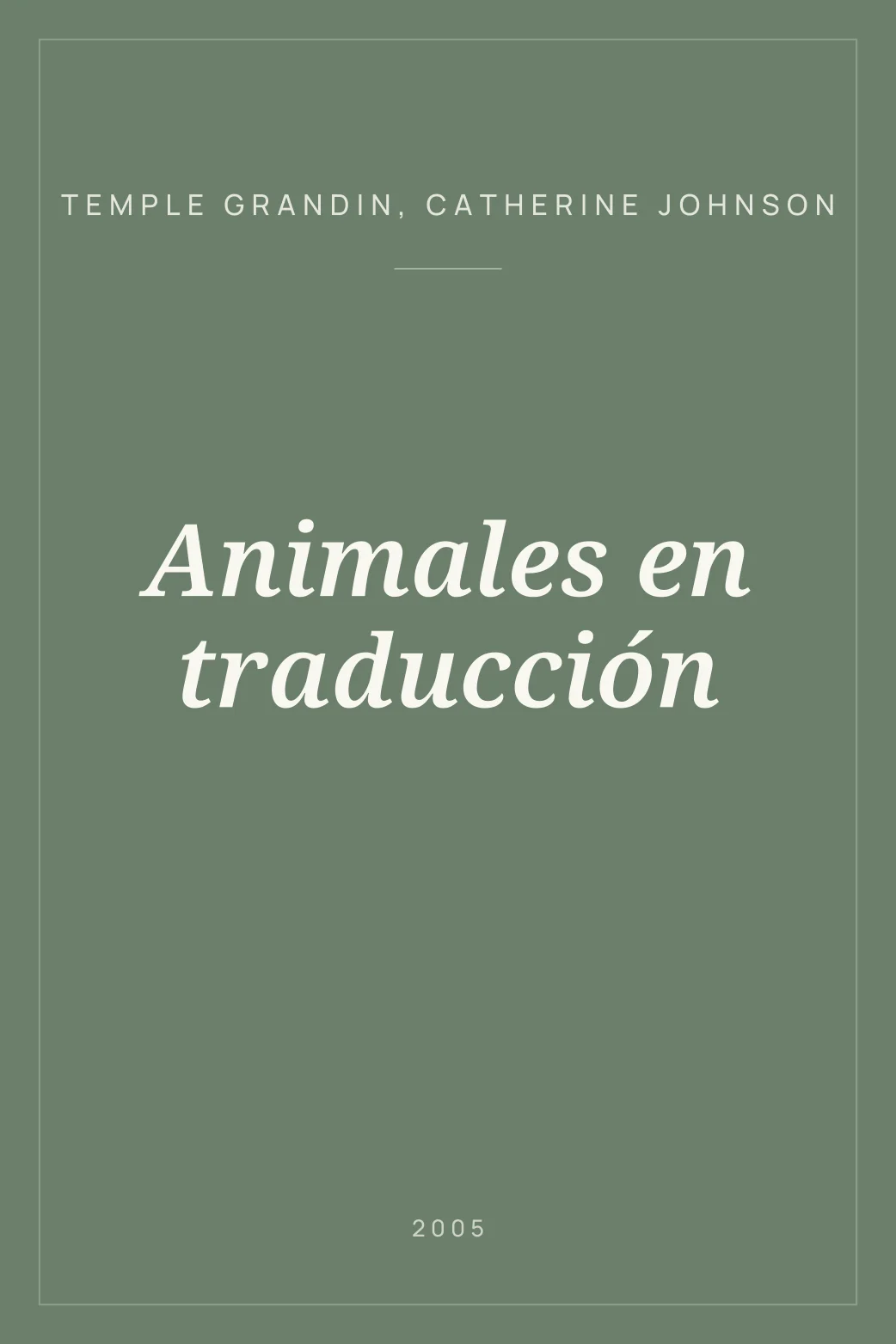 Portada de Animales en traducción