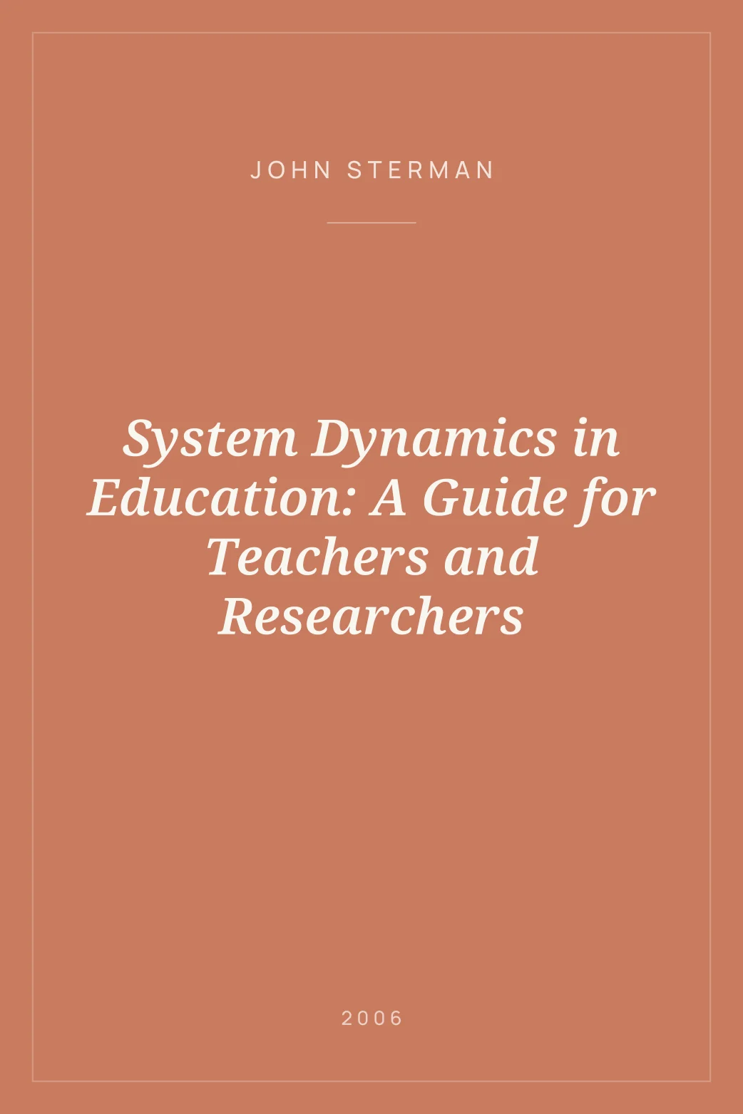 Portada de System Dynamics in Education: A Guide for Teachers and Researchers