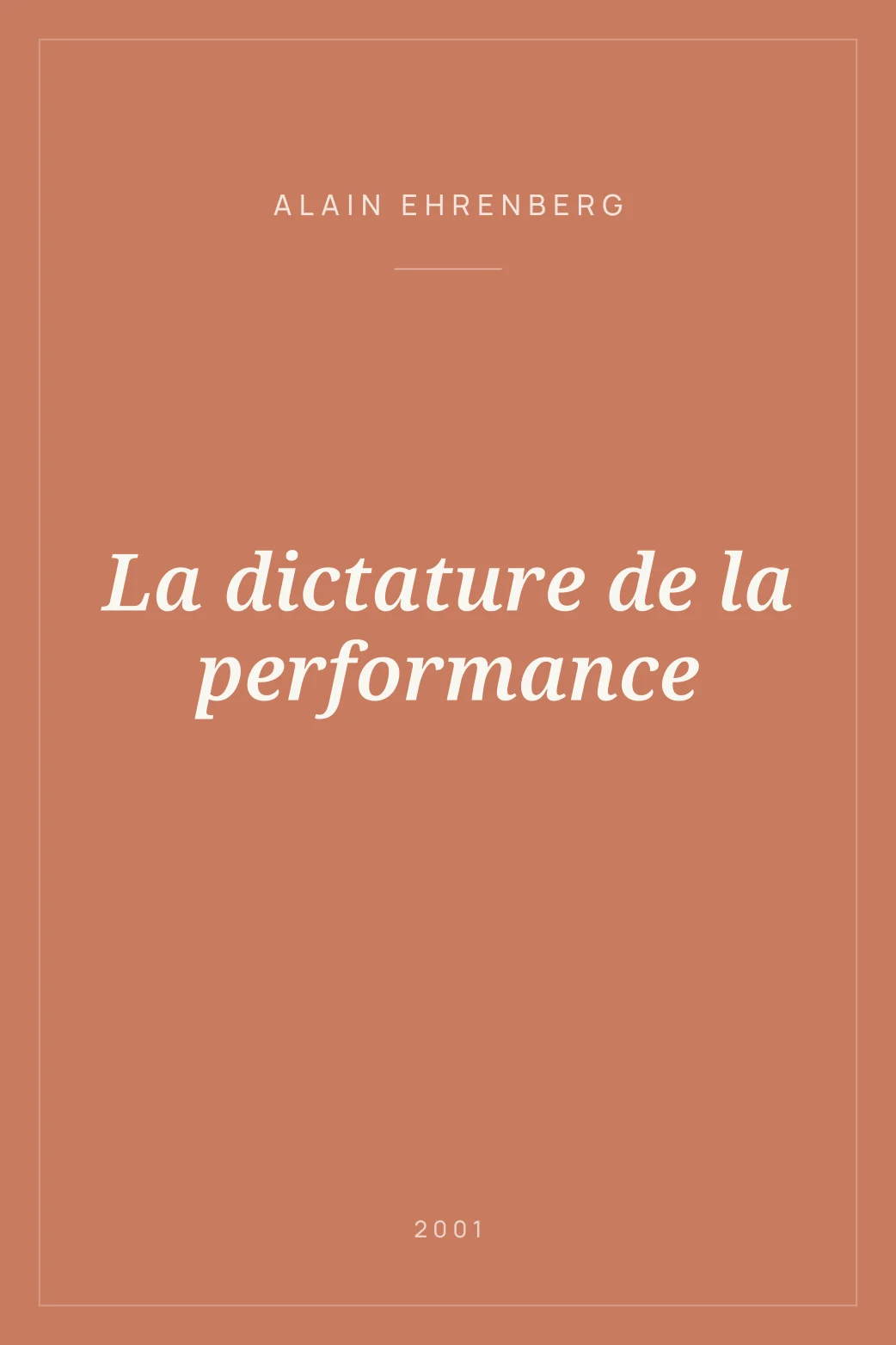 Portada de La dictature de la performance