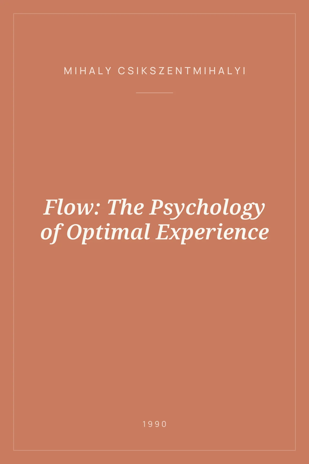 Portada de Flow: The Psychology of Optimal Experience