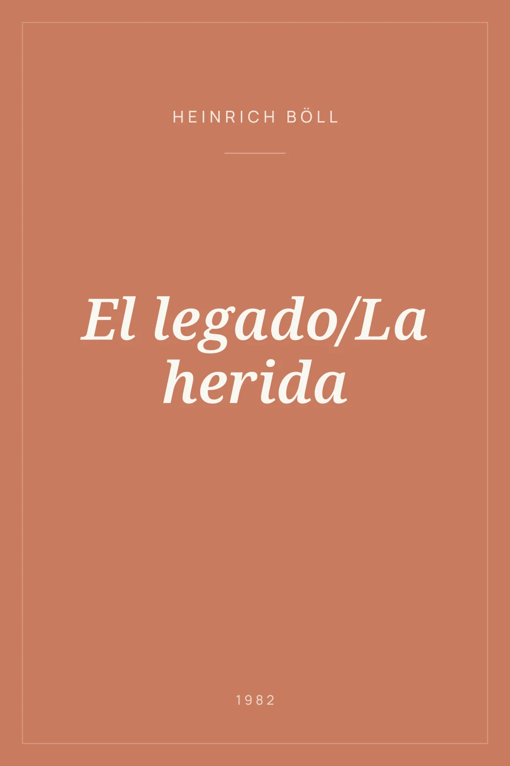 Portada de El legado/La herida