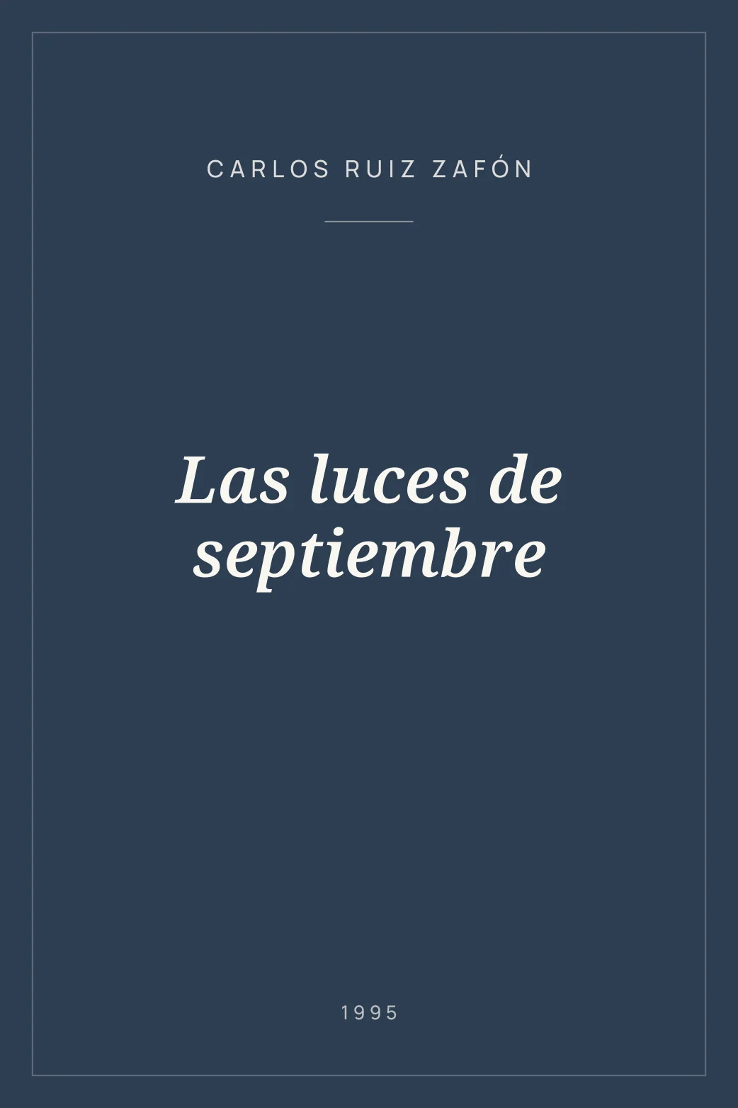 Portada de Las luces de septiembre