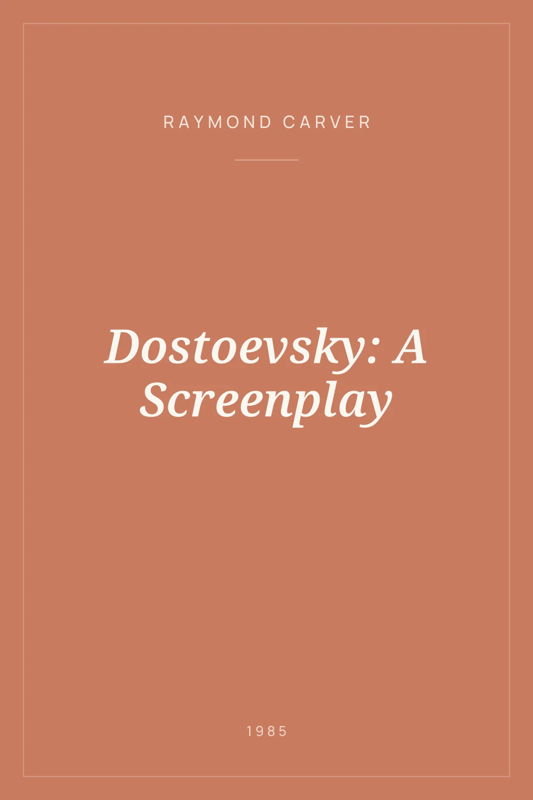 Portada de Dostoevsky: A Screenplay