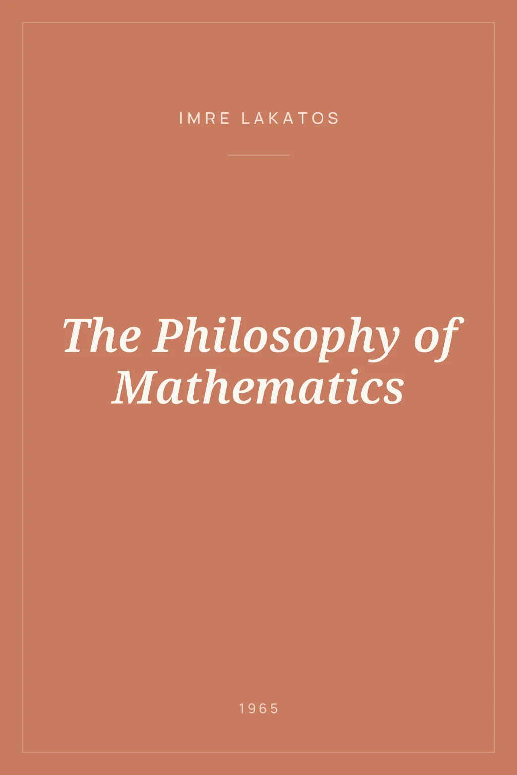 Portada de The Philosophy of Mathematics