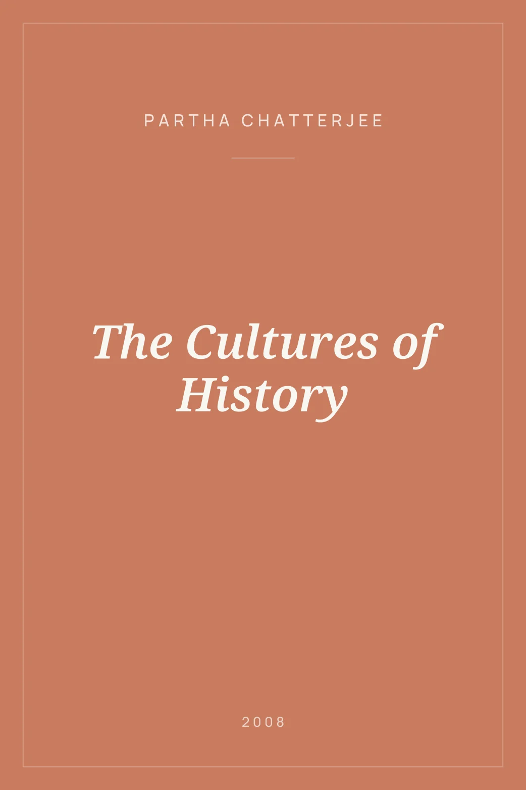 Portada de The Cultures of History