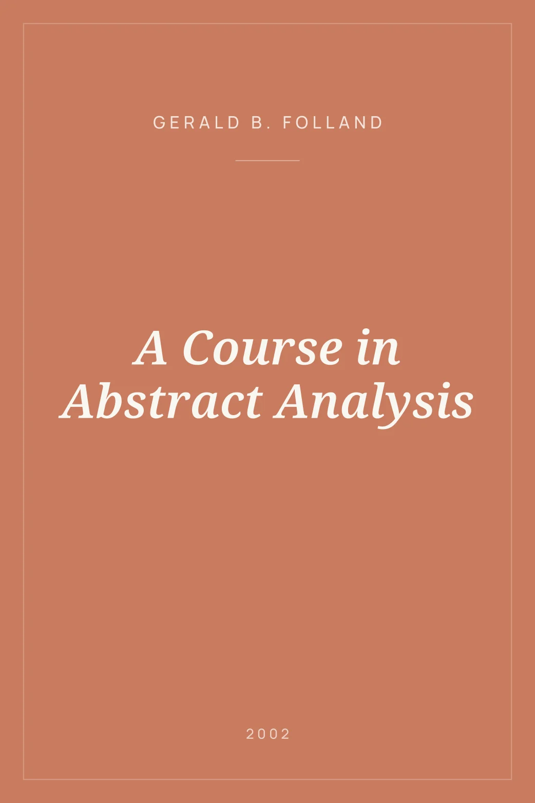 Portada de A Course in Abstract Analysis