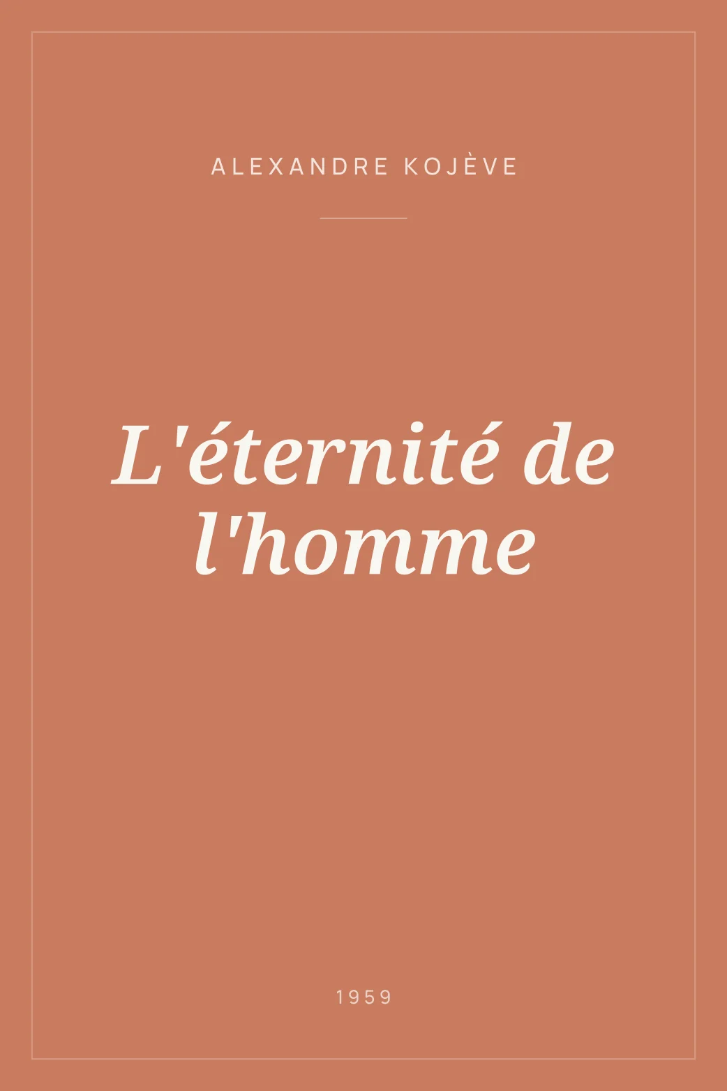 Portada de L'éternité de l'homme