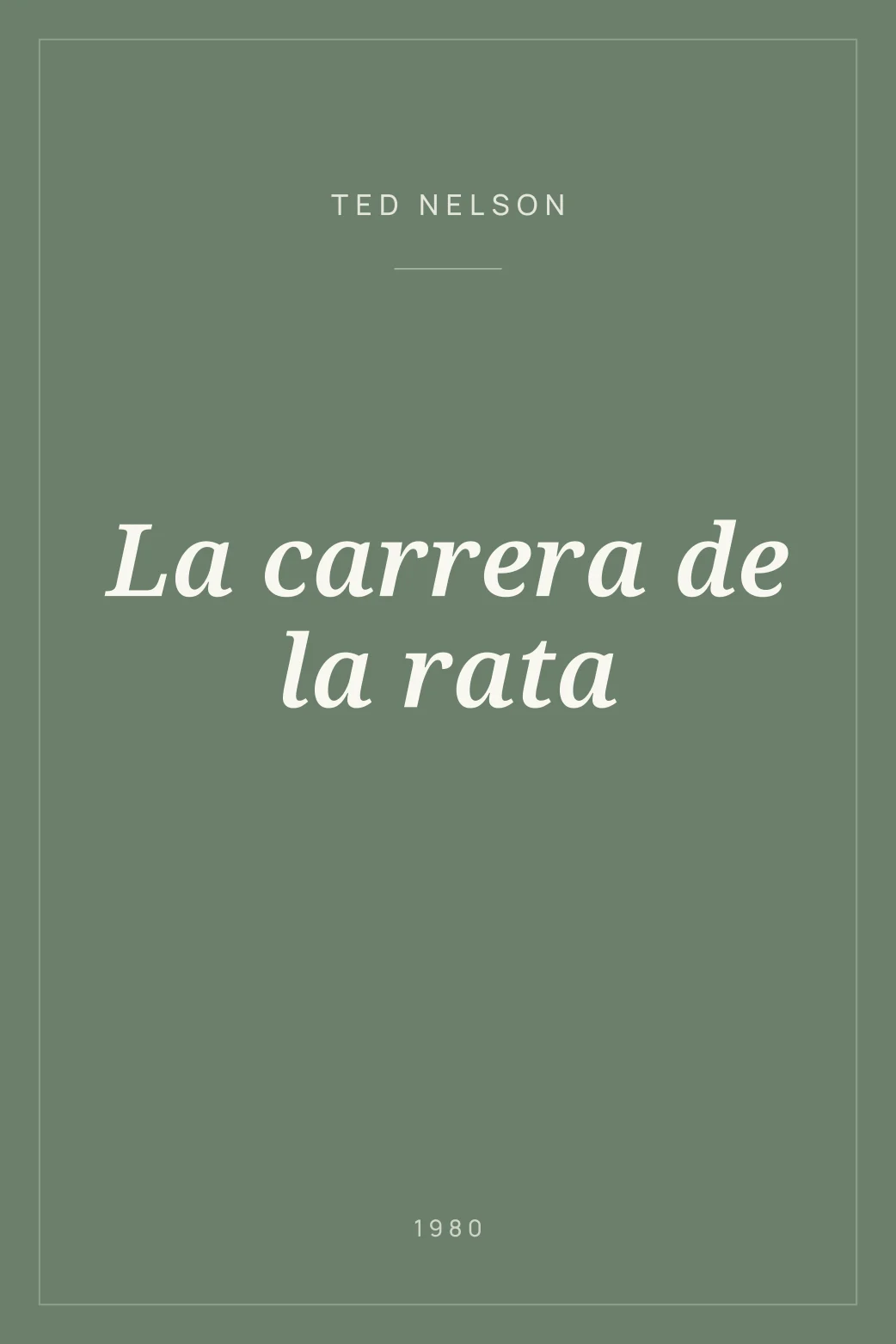 Portada de La carrera de la rata