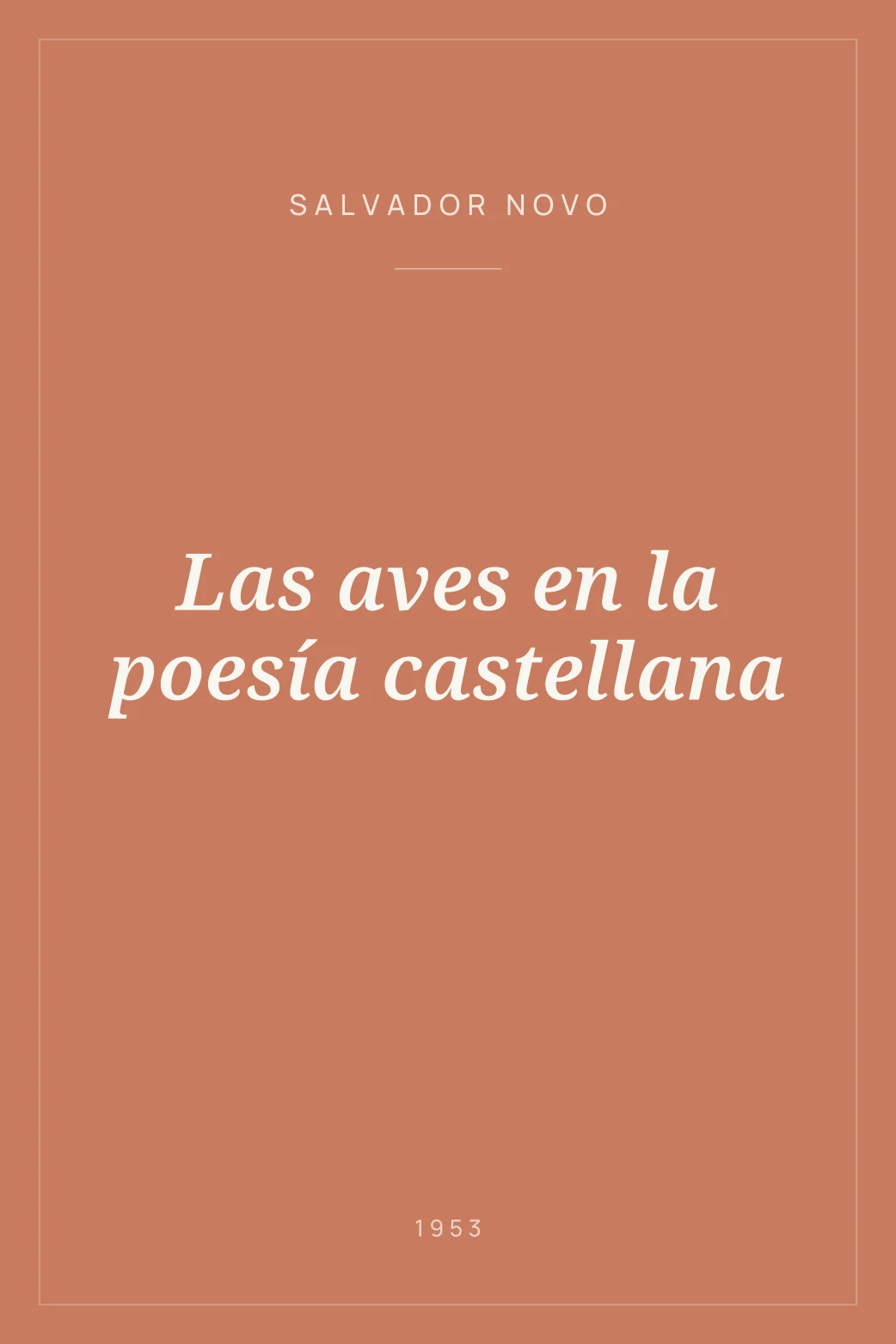 Portada de Las aves en la poesía castellana