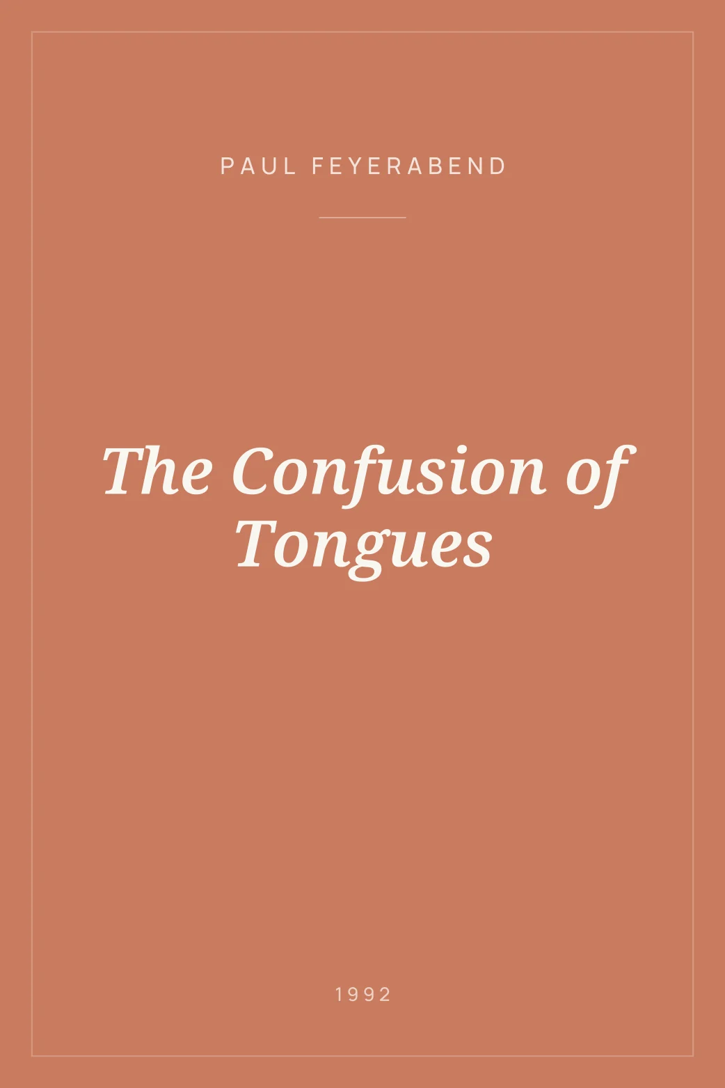 Portada de The Confusion of Tongues