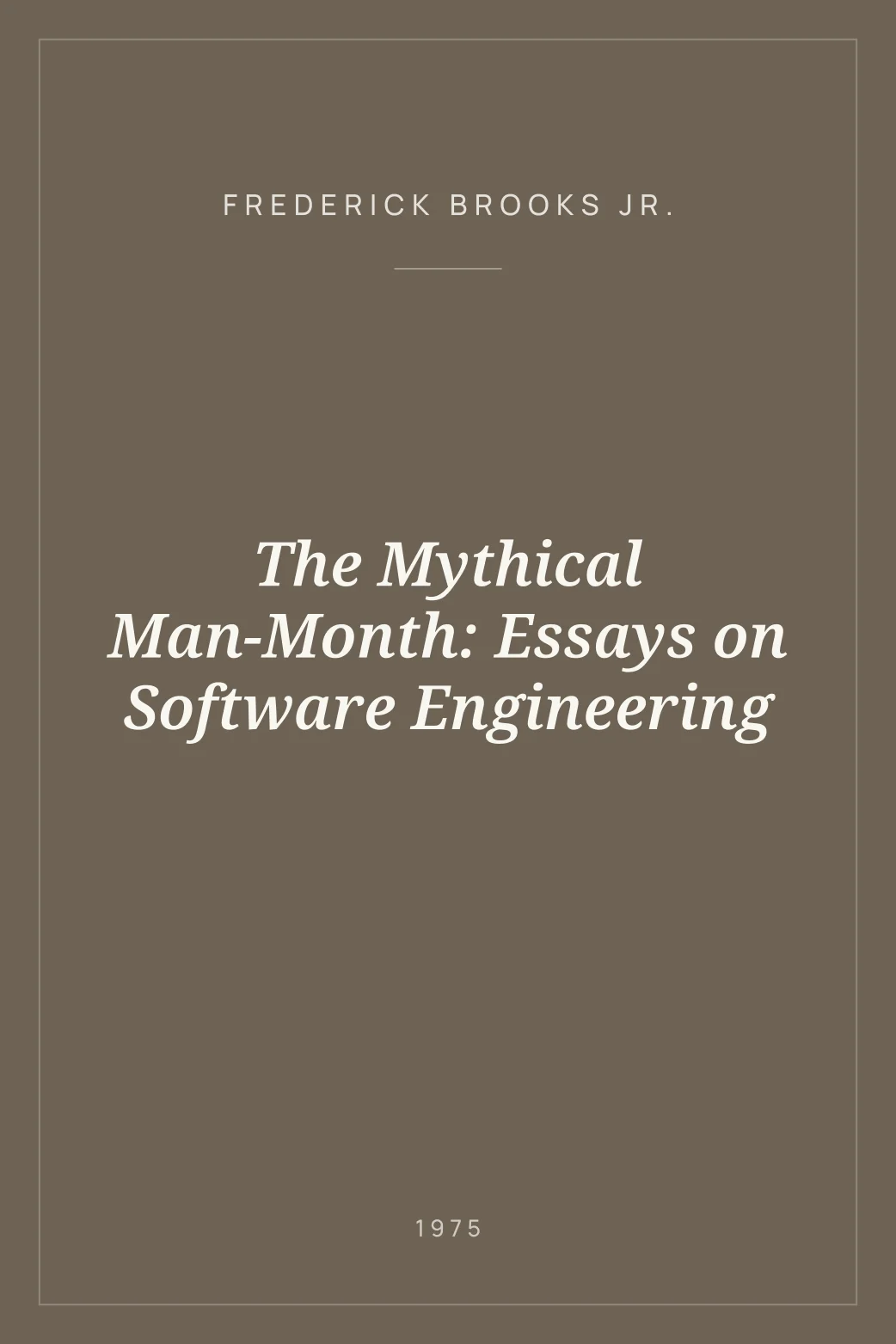 Portada de The Mythical Man-Month: Essays on Software Engineering