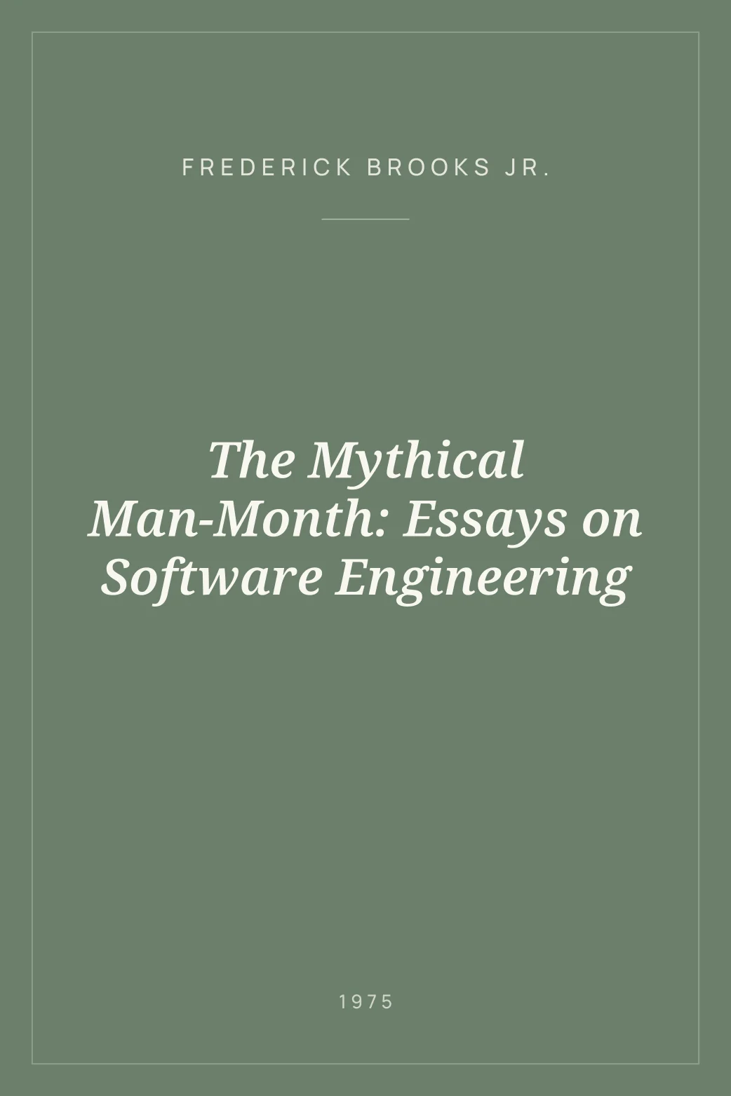 Portada de The Mythical Man-Month: Essays on Software Engineering