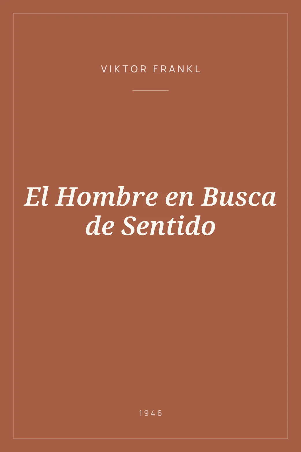Portada de El Hombre en Busca de Sentido