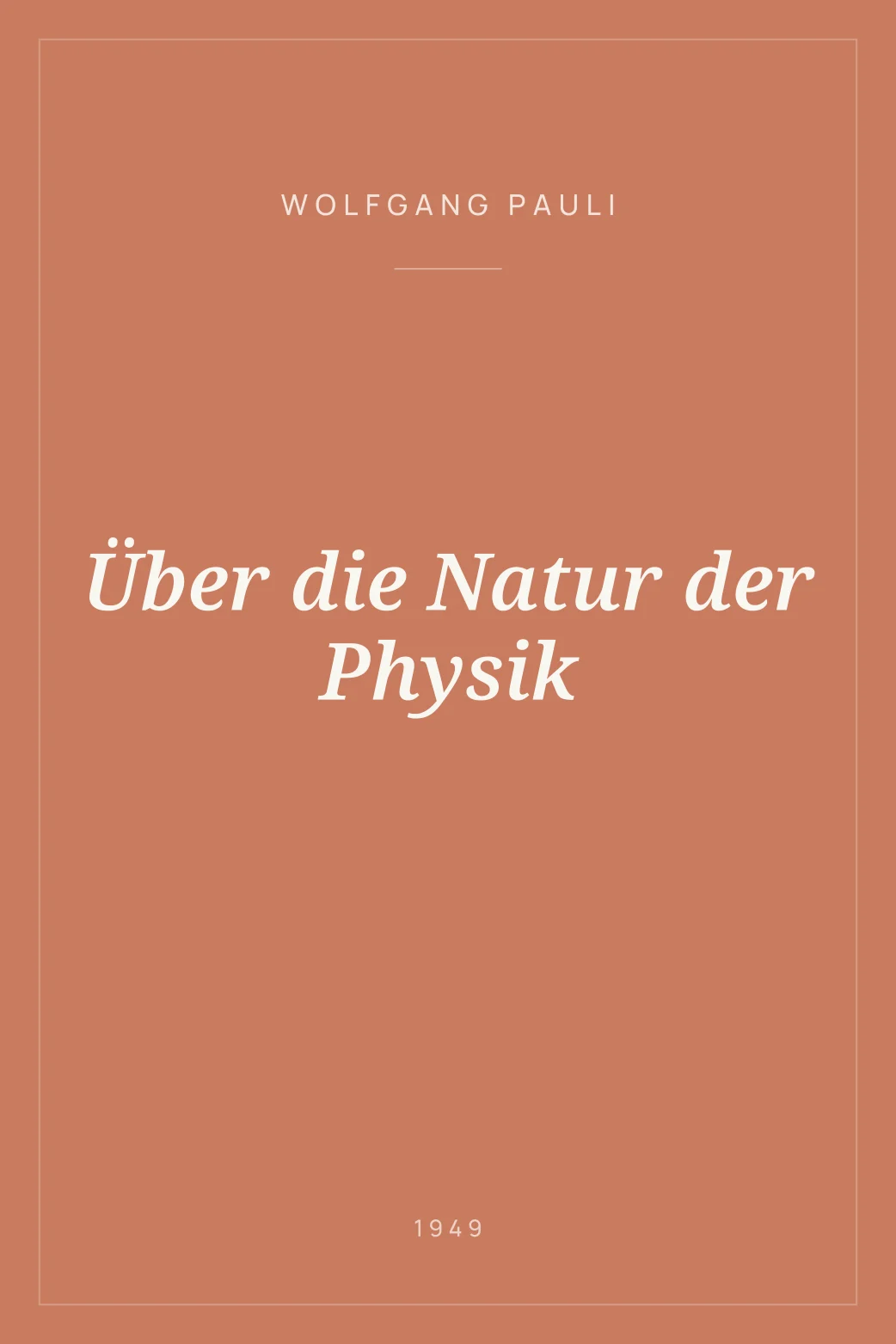 Portada de Über die Natur der Physik