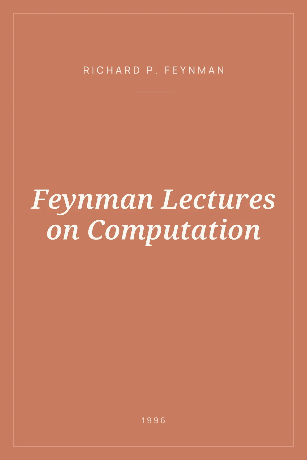 Portada de Feynman Lectures on Computation