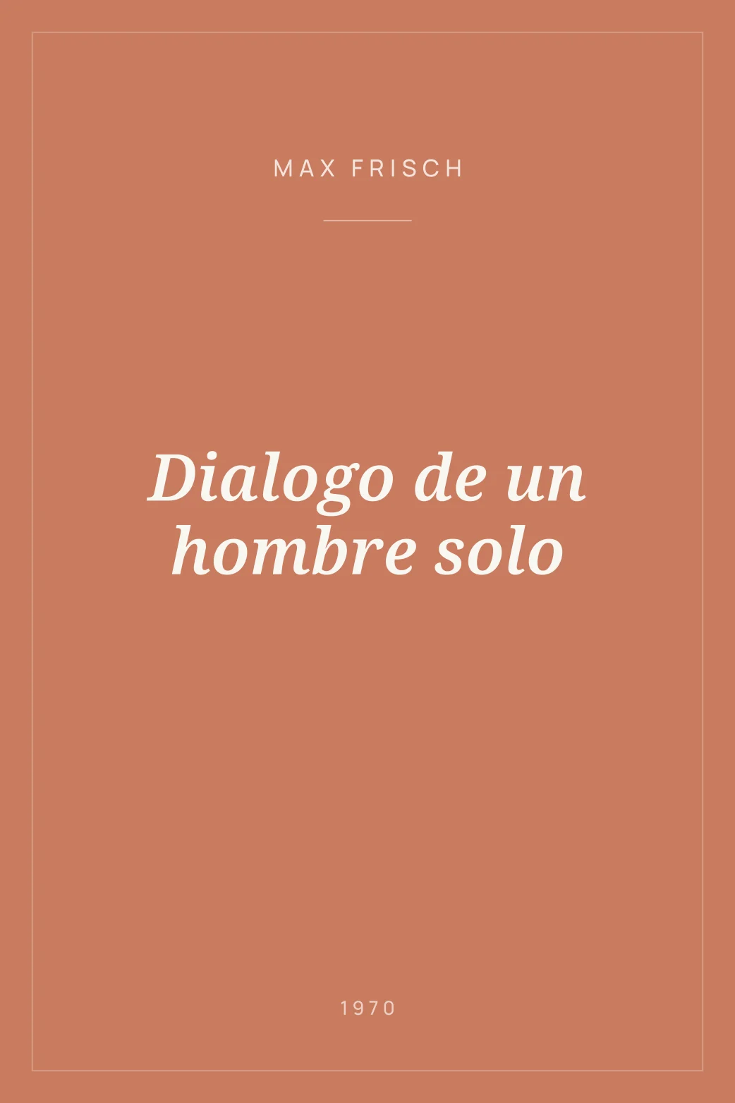 Portada de Dialogo de un hombre solo