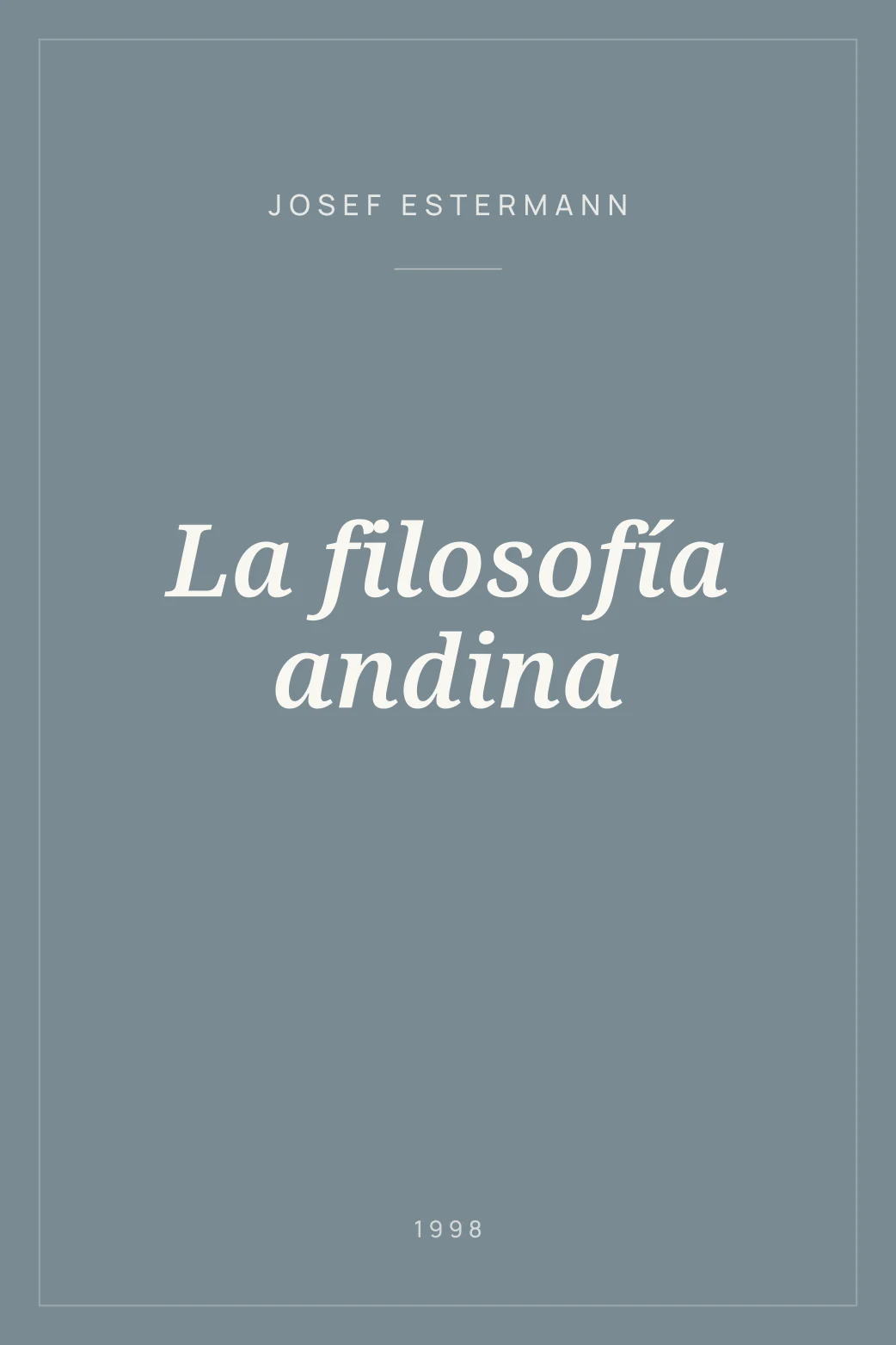 Portada de La filosofía andina
