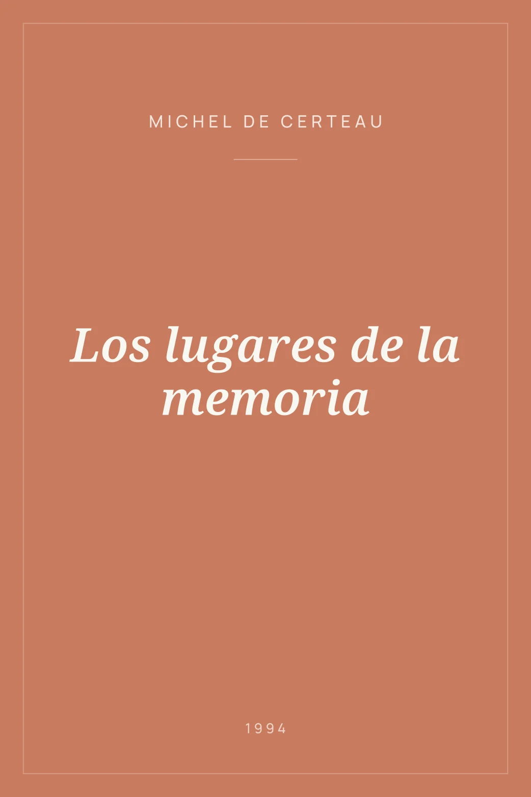 Portada de Los lugares de la memoria