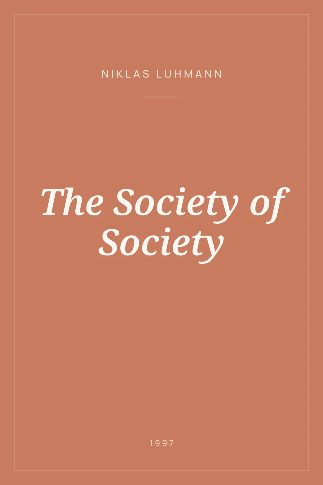 Portada de The Society of Society