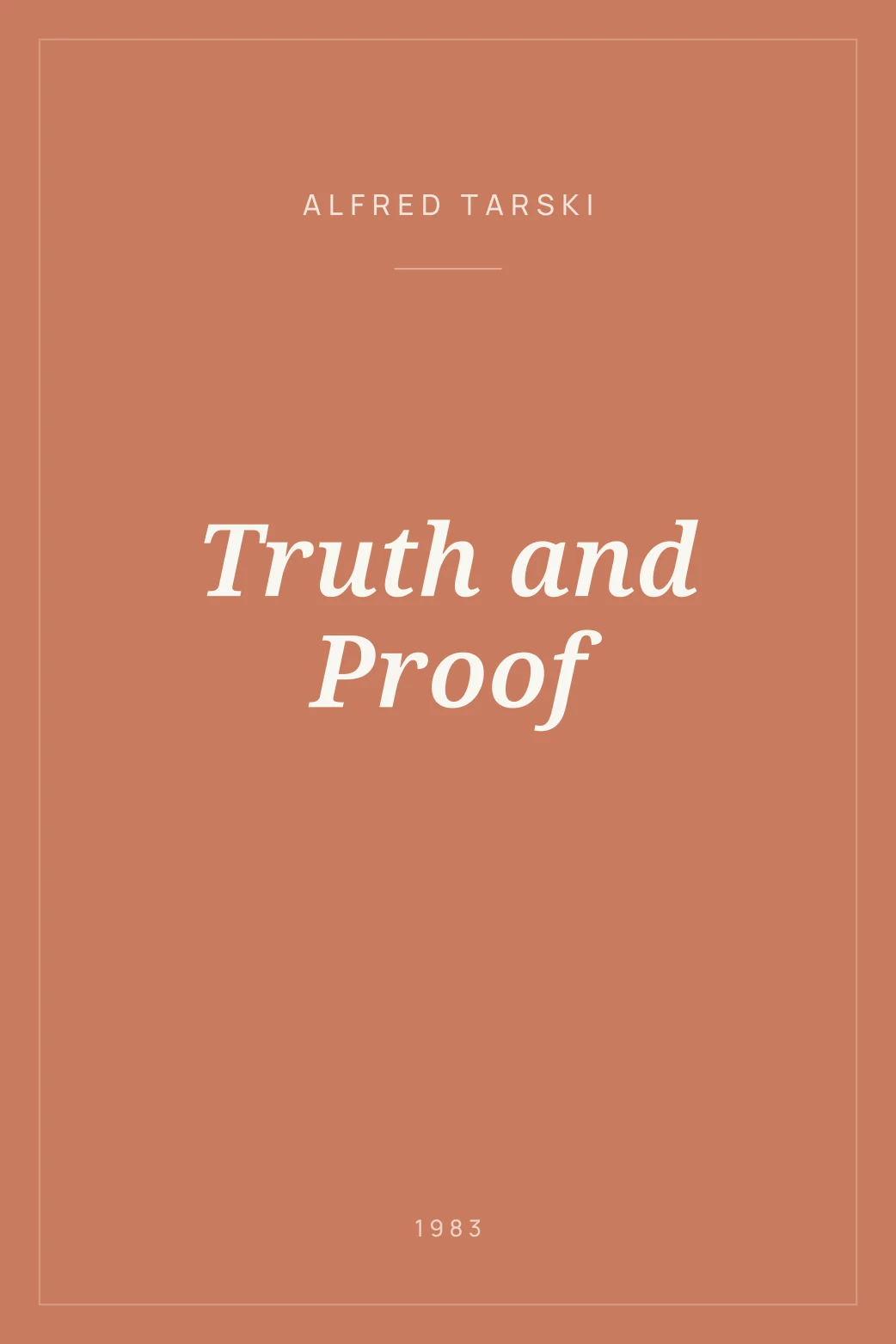 Portada de Truth and Proof